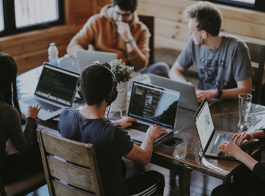 Development team collaborating on a software project