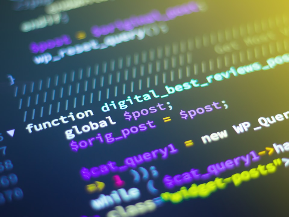 Developer working on custom software code